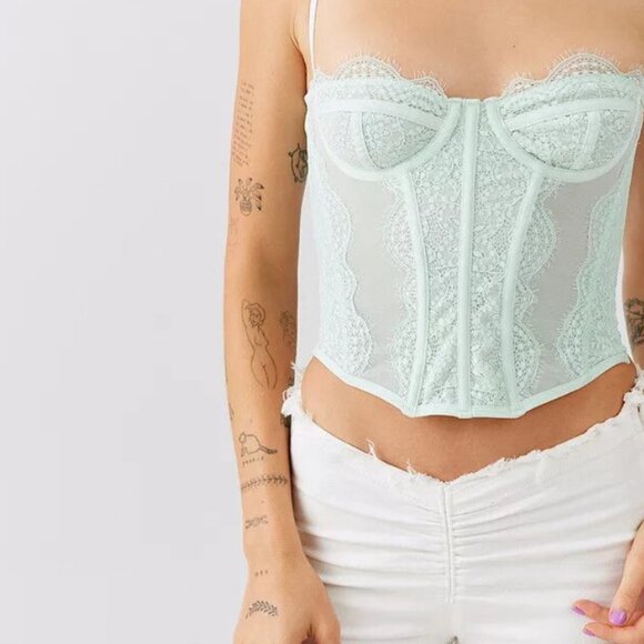 Uo Mint Laced Corset - Picture 1 of 4